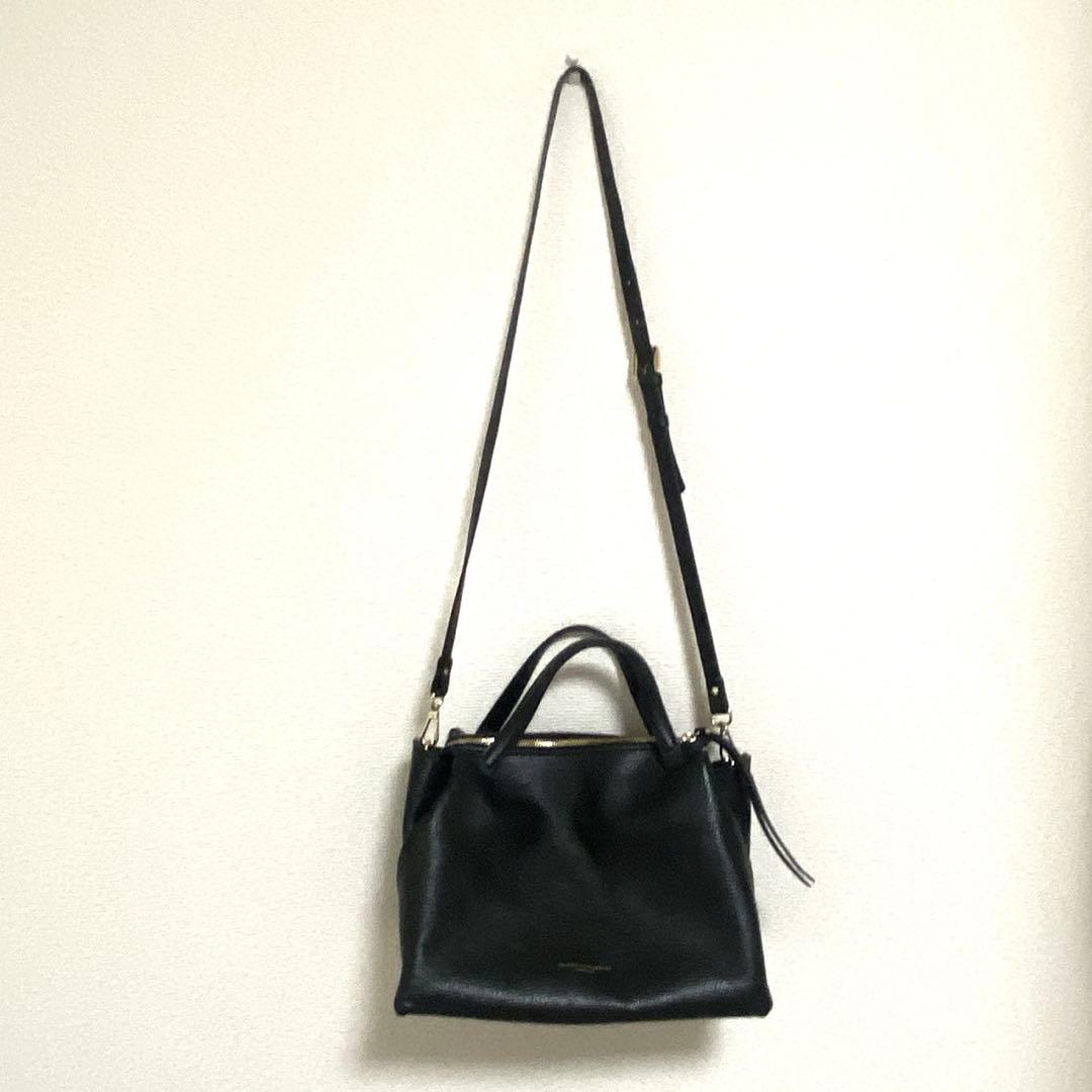 【美品】GIANNI CHIARINI オリガミ M 2wayバッグ 黒