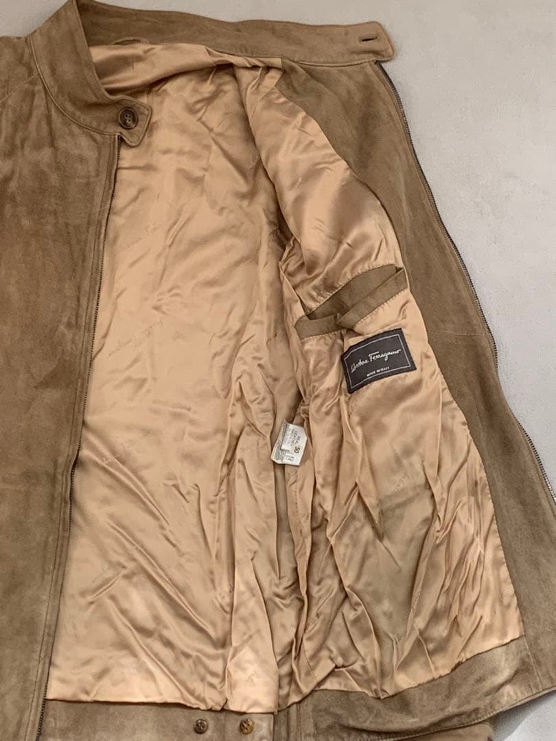 サルバトーレ　フェラガモ　スエード　シングルライダース