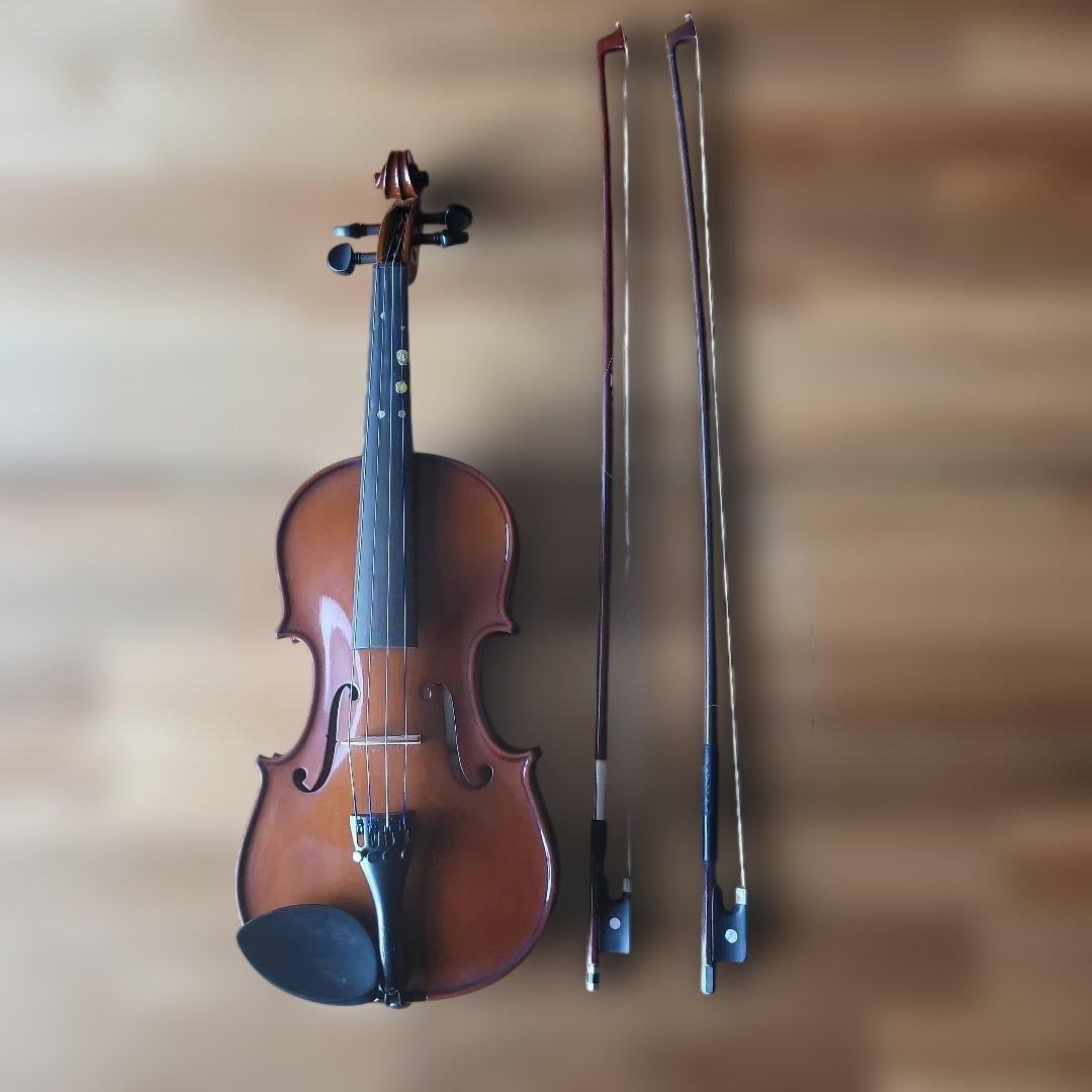 バイオリン3/4本体 木製 弓2本付き