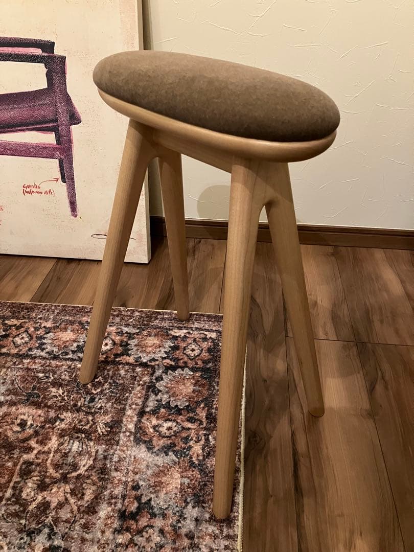 【極美品・完品】ナガノインテリア スツール 木製 コッペスツール