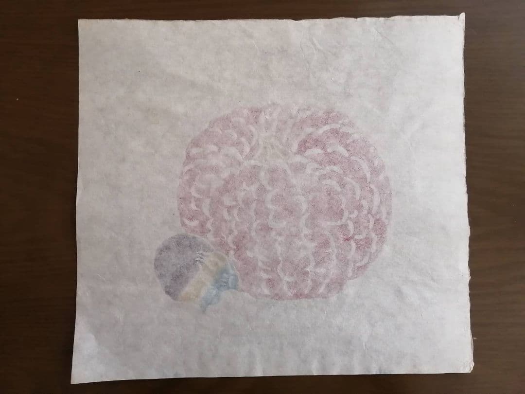 芹沢銈介・作　型絵染3点（風景画、野菜、植物）　銀座たくみのタトウ、絵ハガキ付き