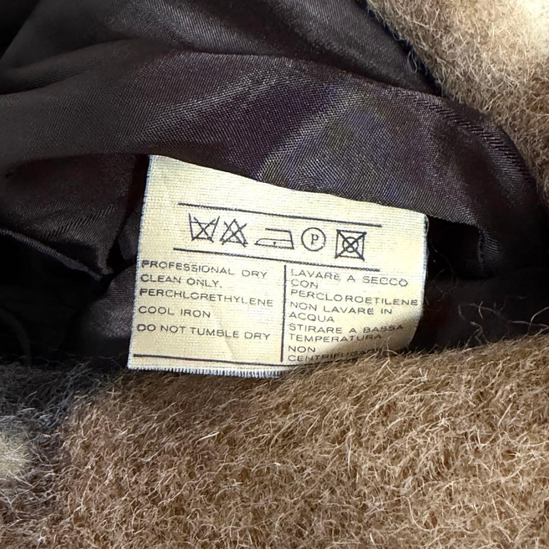 【極美品】フェラガモ チェスターコート アルパカ混 モヘヤ混 マキシ丈 ブラウン