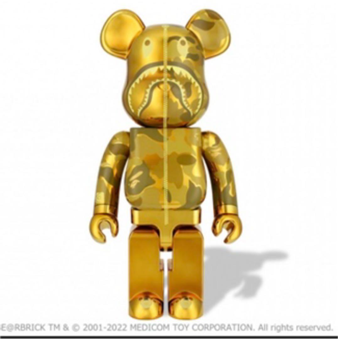 新品 ABC CAMO SHARK BE@RBRICK 1000% GOLD