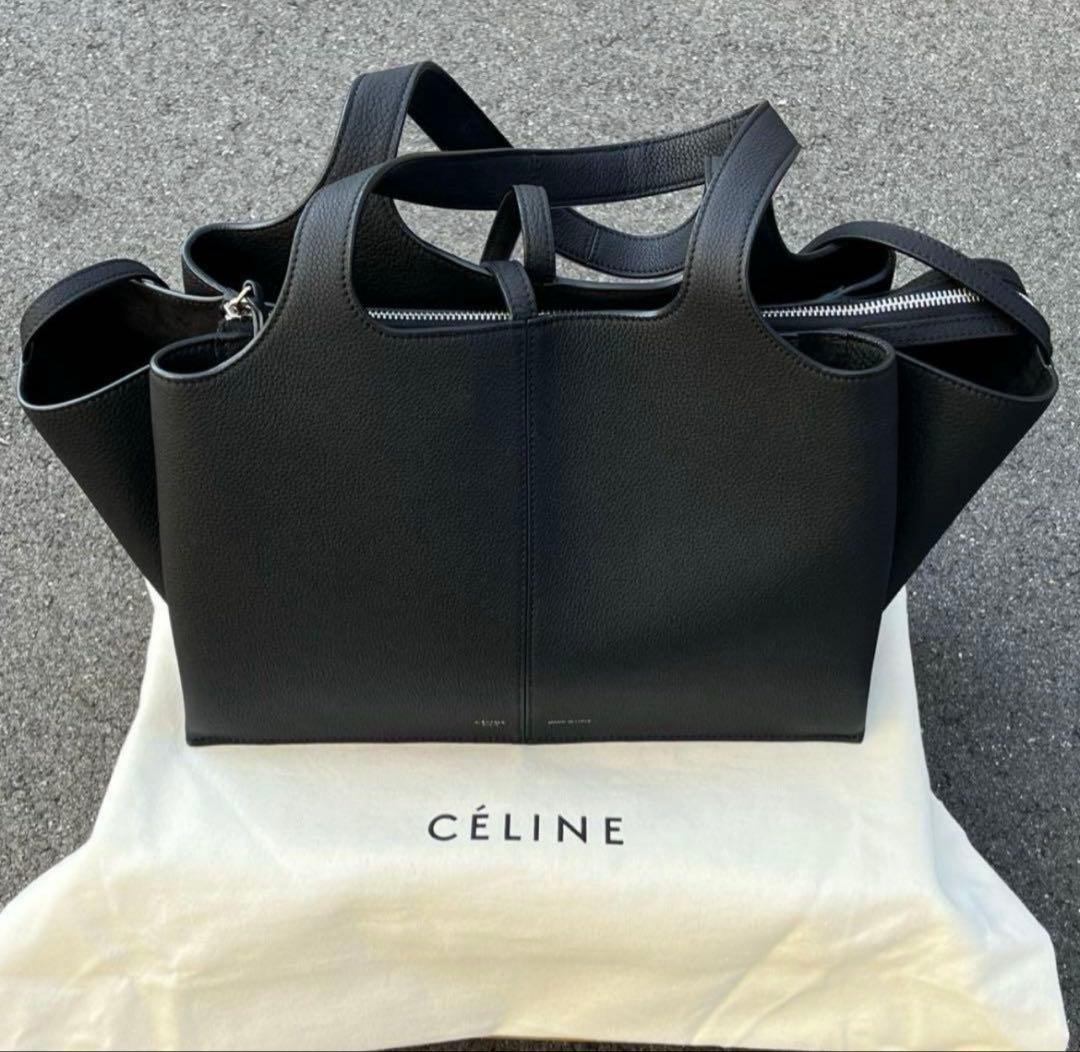 CELINE セリーヌ トリフォルド 黒 バッグ フィービー ショルダー バック