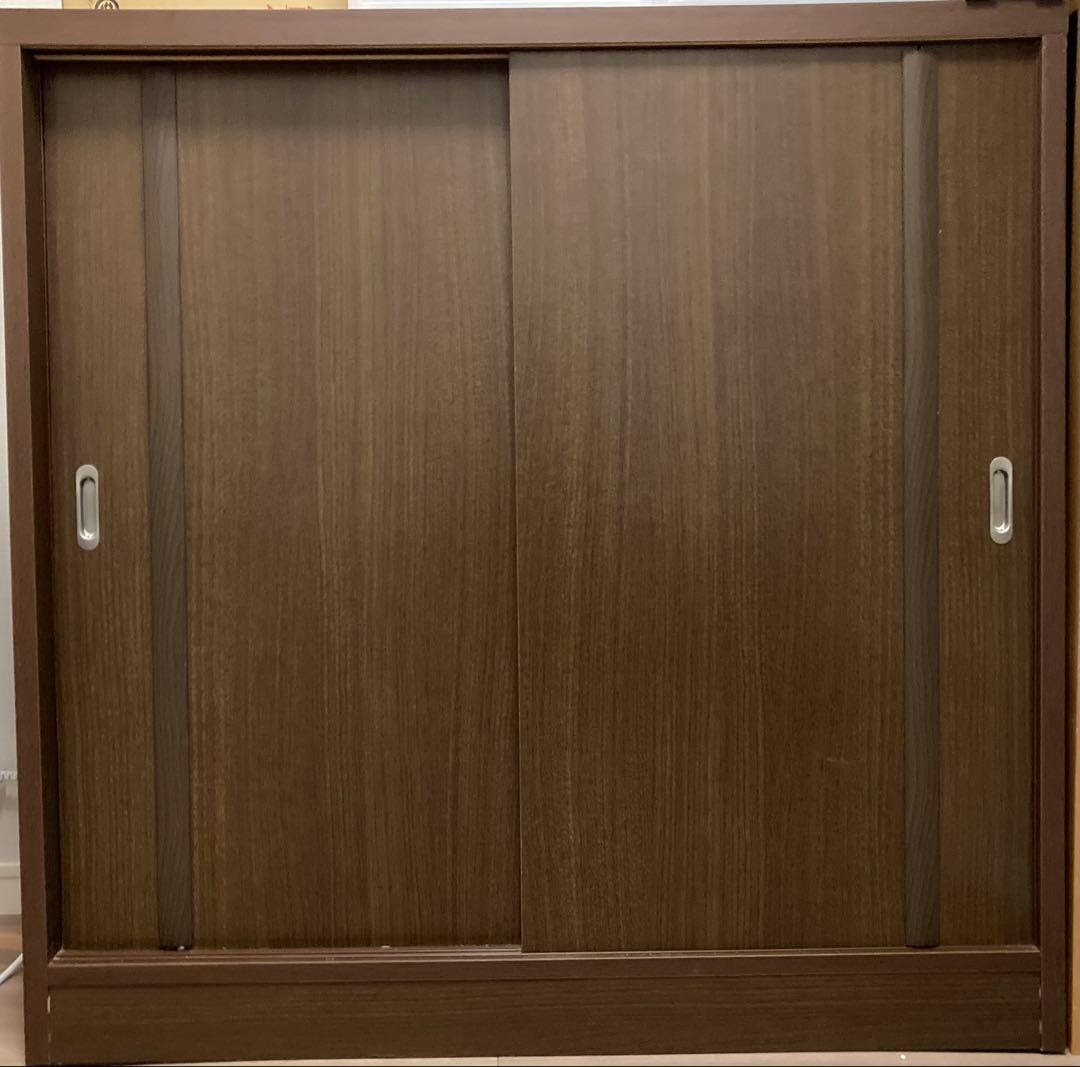 靴箱 玄関収納　ダークブラウン スライド式