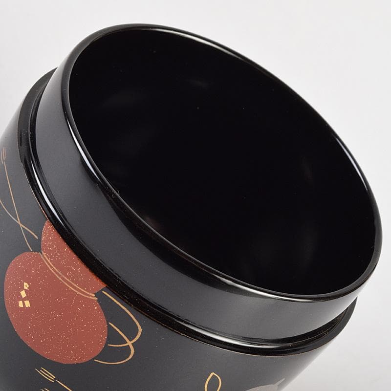 茶道具　越前蒔絵師　宮田宗景作　六瓢蒔絵　中棗　共箱　M　R9342