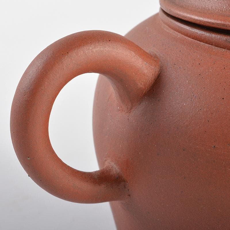 中国　紫砂　朱泥　急須　茶壷　在銘　仕覆・時代箱付　Y　R5938