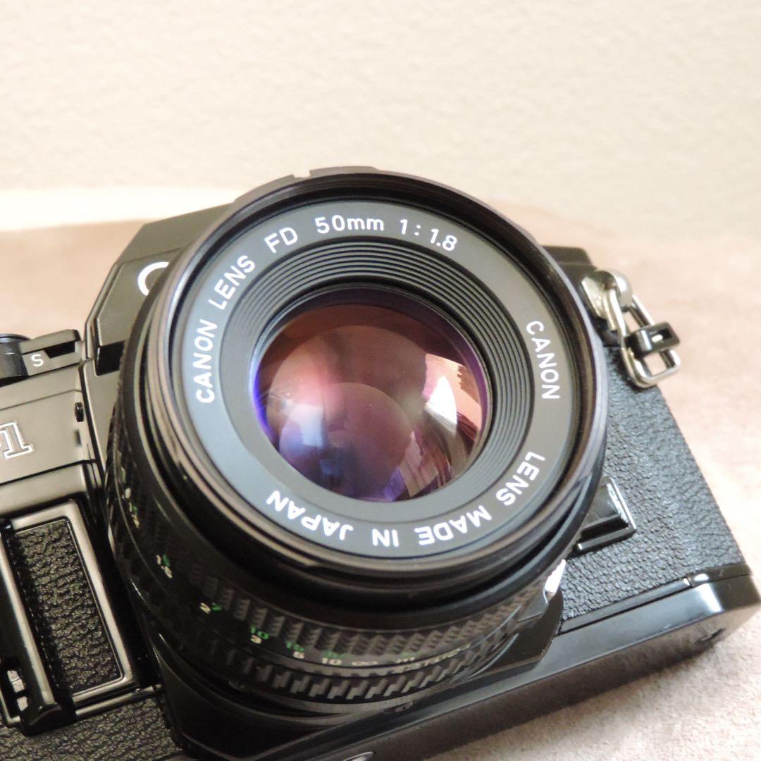 【動作品】Canon AE-1 ブラック + NEW FD 50mm F1.8