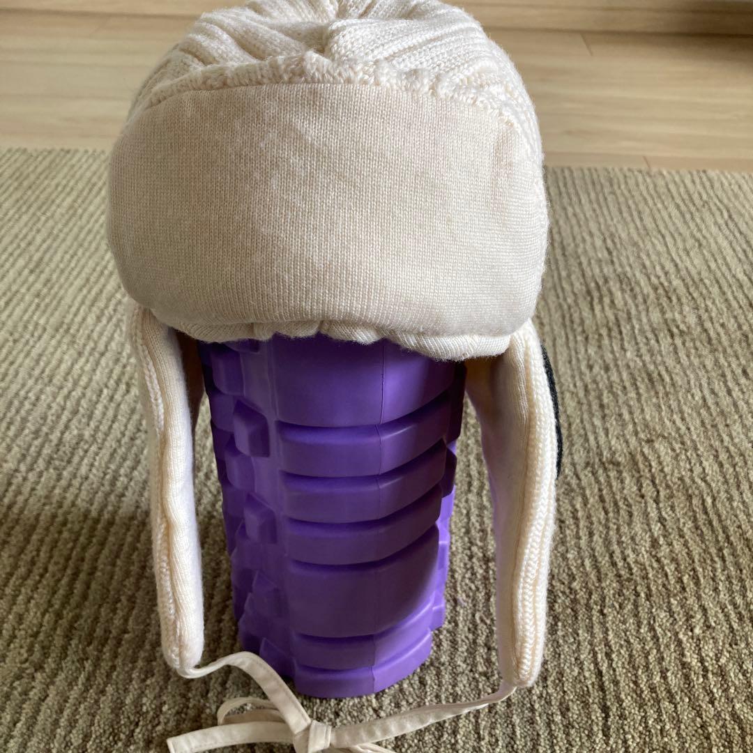 FENDI ホワイトケーブルニット 耳あて付きニット帽