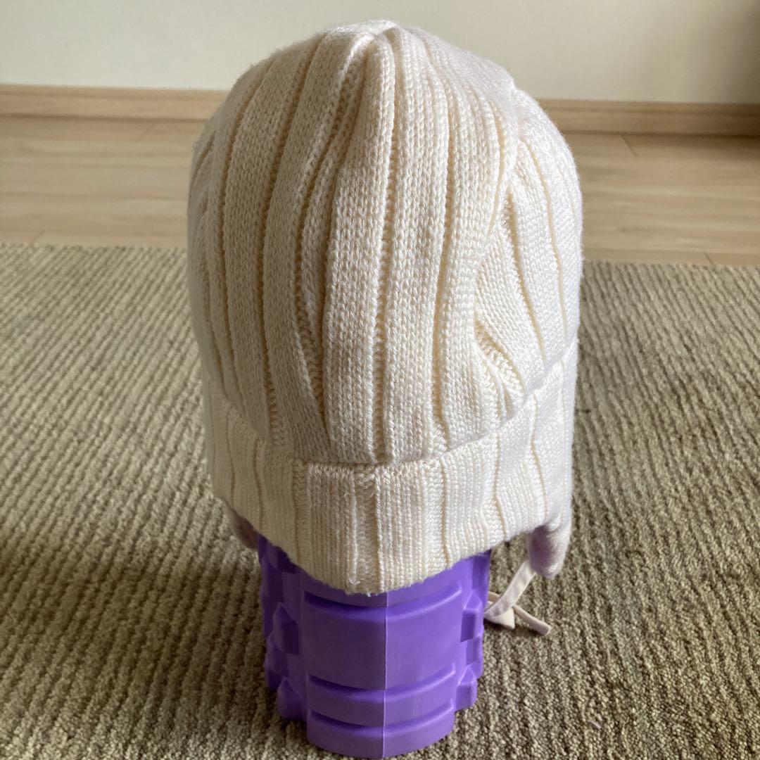 FENDI ホワイトケーブルニット 耳あて付きニット帽