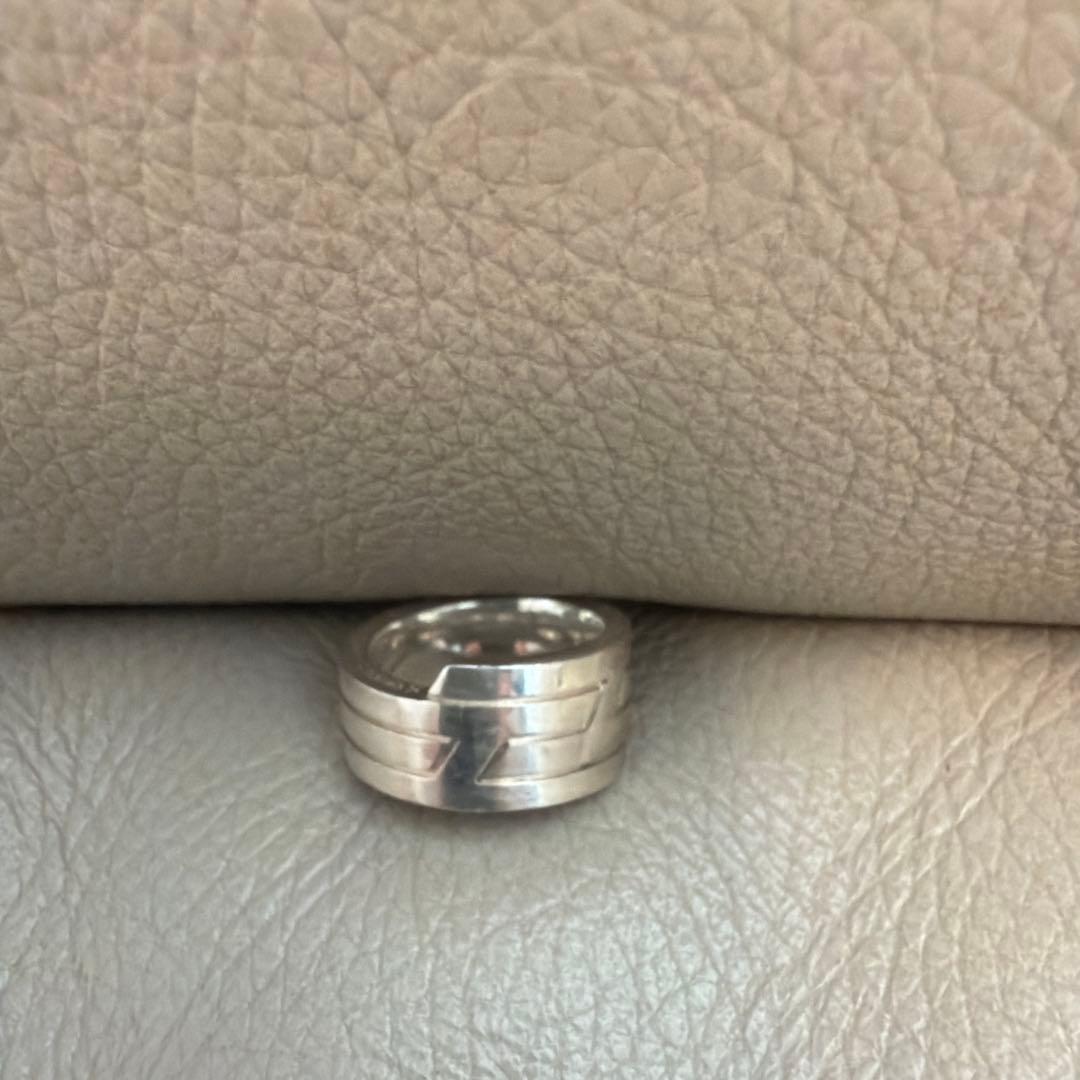 HERMES シルバー ストライプリング