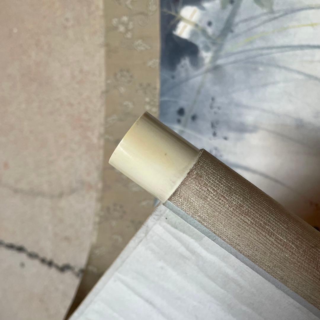 掛軸　「秋業小禽」　秋の掛軸　小鳥　クワ　ススキ　共箱付き　25.9.20−2