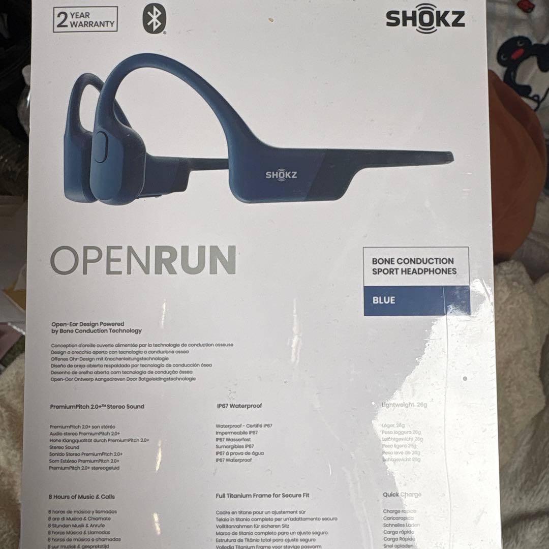 SHOKZ OPENRUN 骨伝導イヤホン ブルー