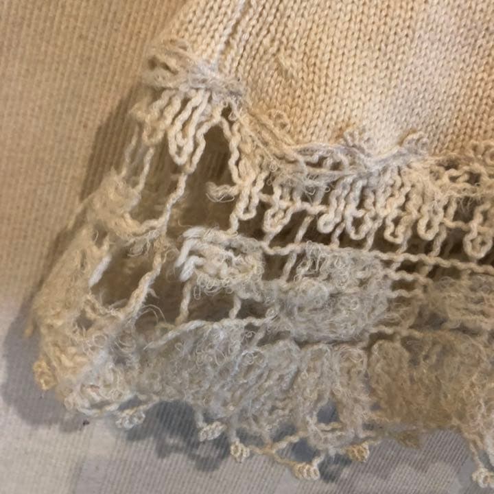 シャネル☆ ニットスカート　ロゴプレート付　ニットレース　カシミヤ　ヴィンテージ