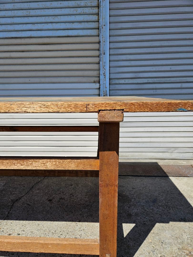 日本のアンティーク 木製の作業台 図工室 学校 ディスプレイ ワークテーブル