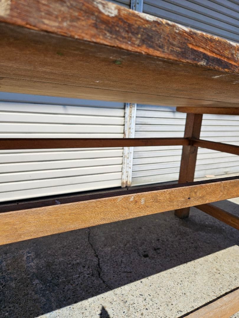 日本のアンティーク 木製の作業台 図工室 学校 ディスプレイ ワークテーブル