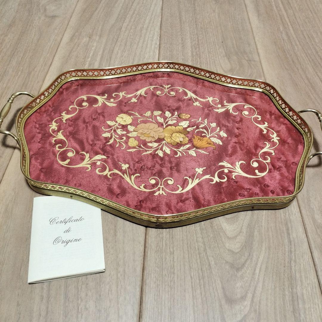 PATURZO GIOVANNI イタリア製 象嵌細工 トレー お盆