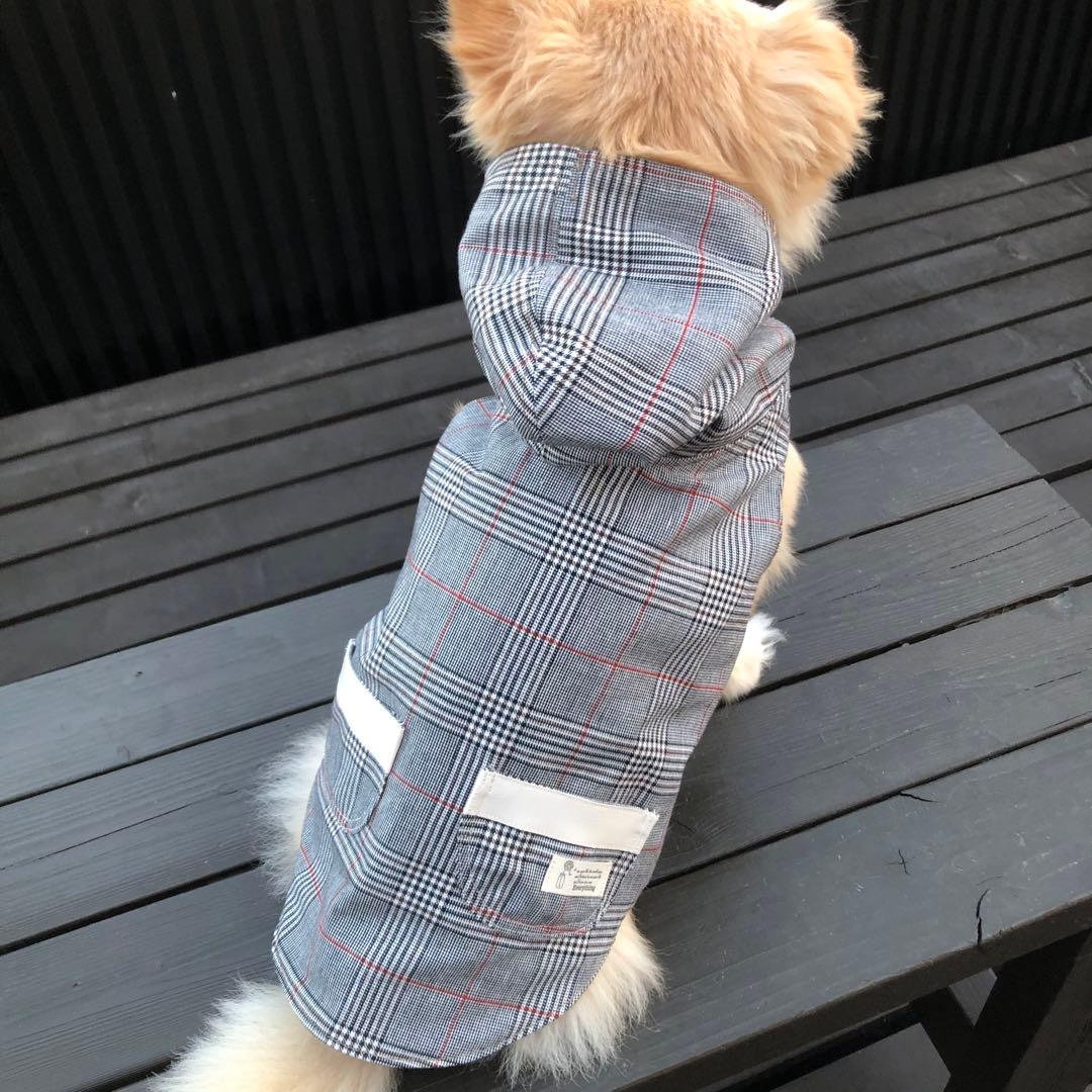 ハンドメイド　リバーシブルフード付きベスト　オーダー小型犬