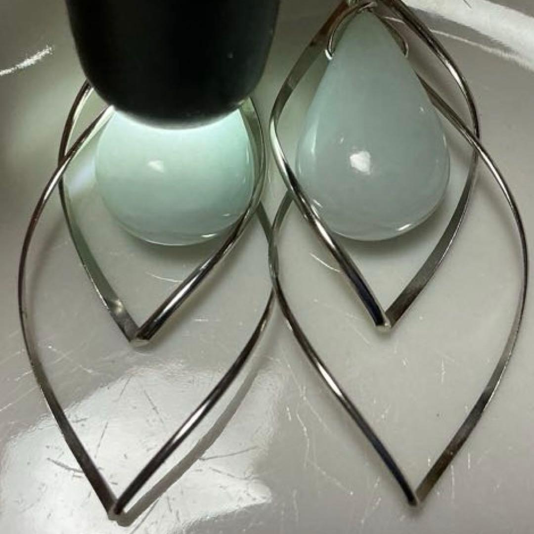 ティアドロップピアス　小滝産翡翠　K14 ゴールドフィルド使用