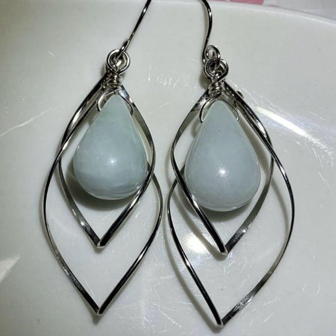 ティアドロップピアス　小滝産翡翠　K14 ゴールドフィルド使用