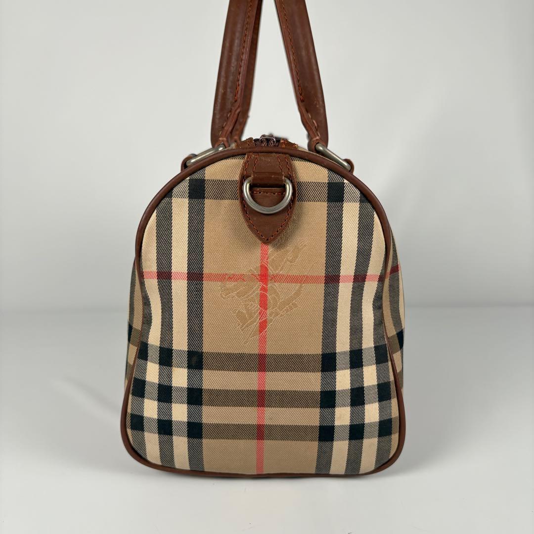 希少　月桂樹　バーバリーズ ハンドバッグ ミニボストン ノバチェック キャンバス