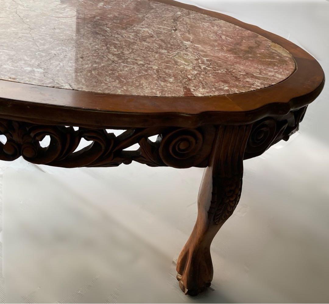 【美品】木彫り テーブル