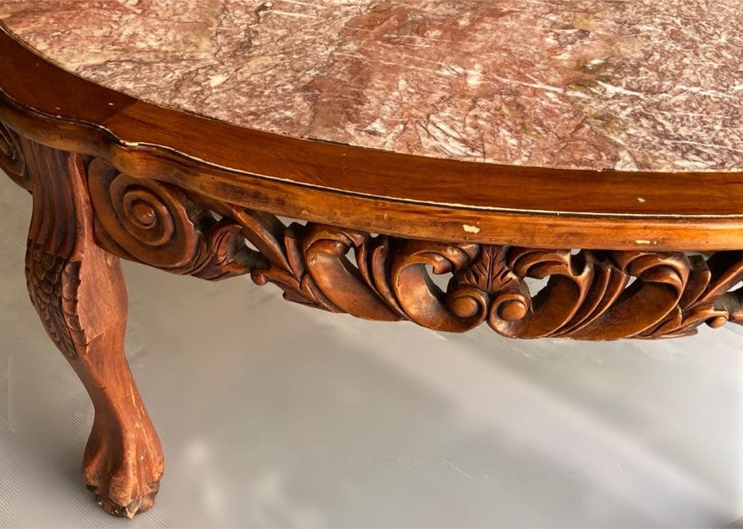 【美品】木彫り テーブル