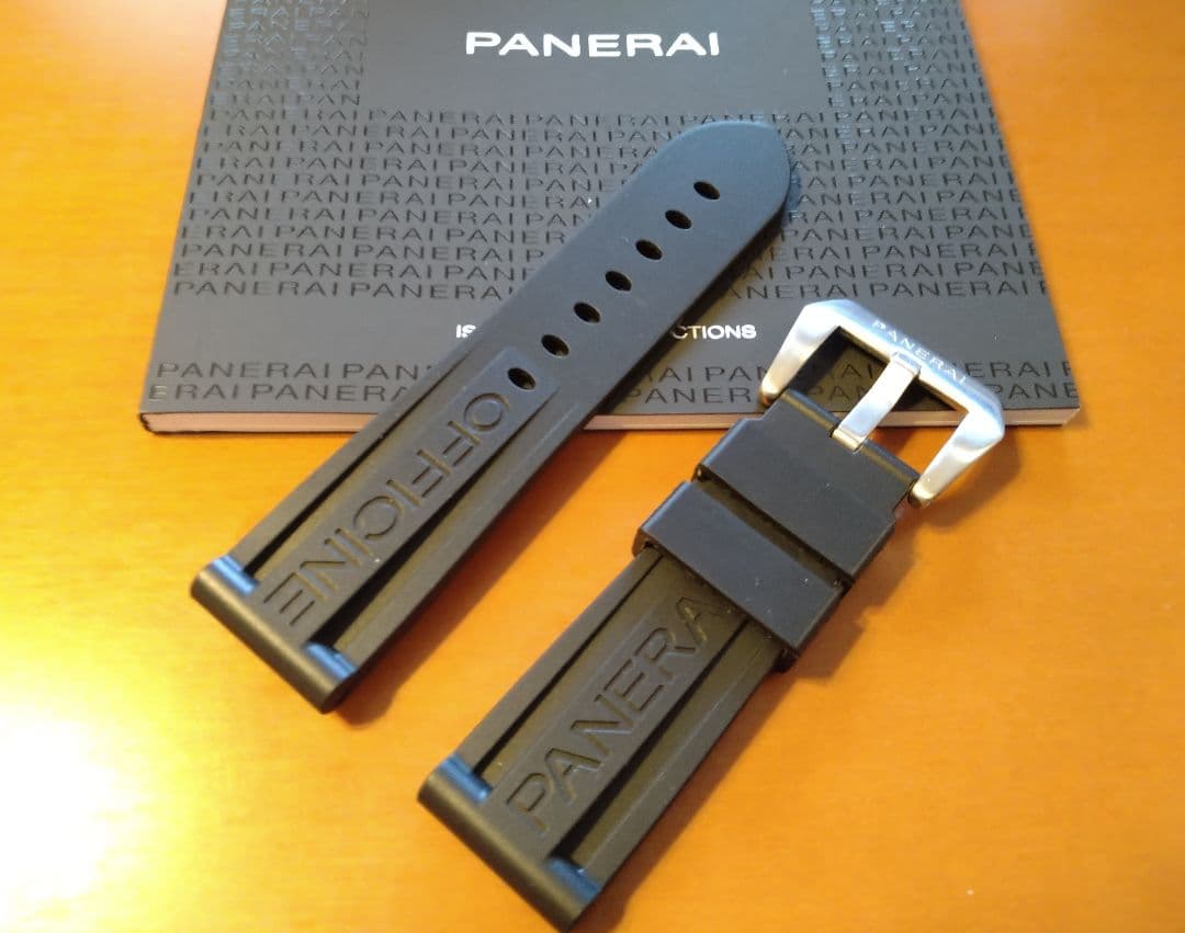青*中様 【OFFICINE PANERAI】 44m用ラバーベルト／ブラック／