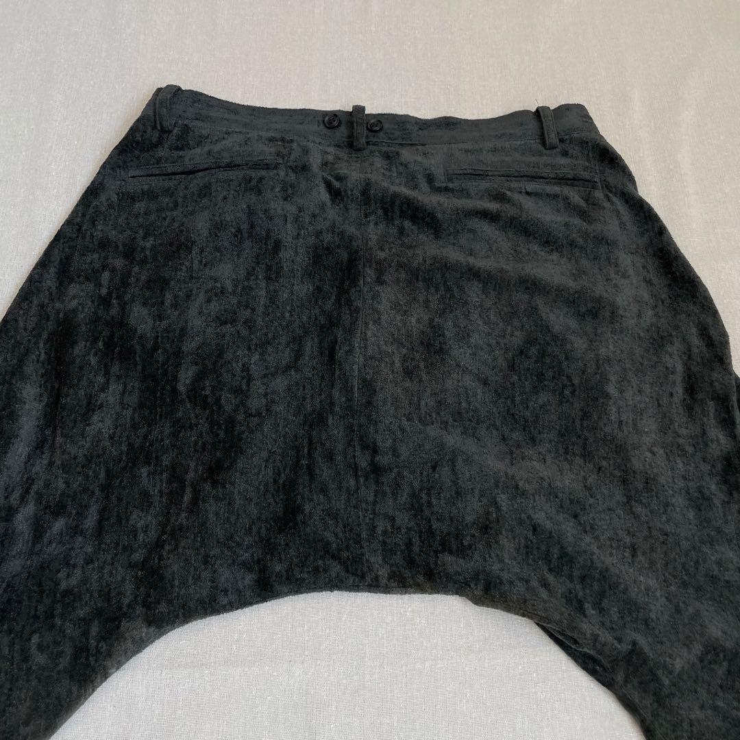 SHARE SPIRIT シェアスピリット　サルエルパンツ　ベロア　リネン　緑