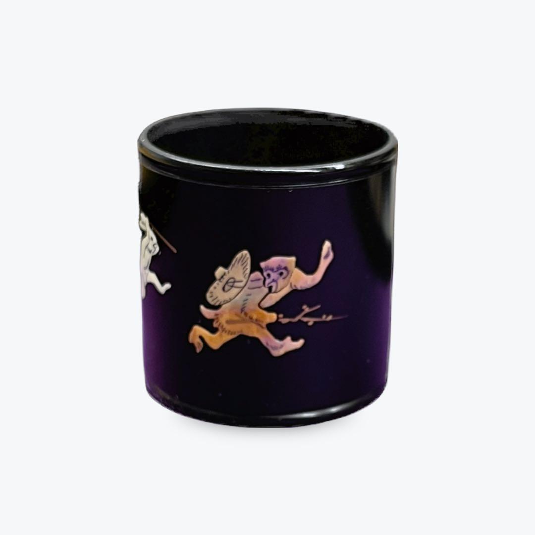 蓋置　唐銅　螺鈿　「鳥獣戯画」　金谷宗林作　茶道具