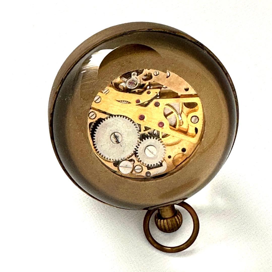 球体ガラス置時計　デスクウォッチ　アンティーク　希少