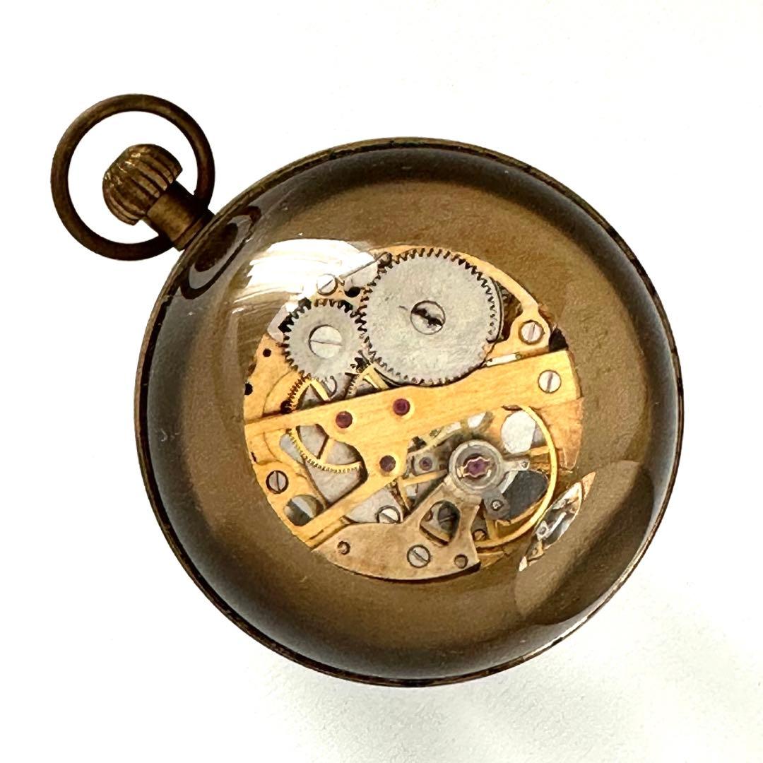 球体ガラス置時計　デスクウォッチ　アンティーク　希少