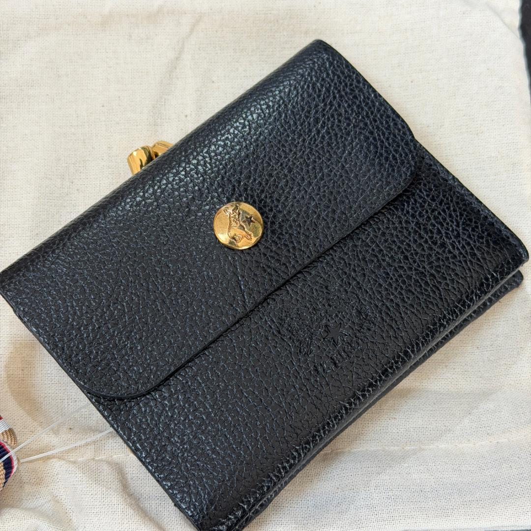 【新品未使用】イルビゾンテ 二つ折り がま口 財布 黒 ブラック