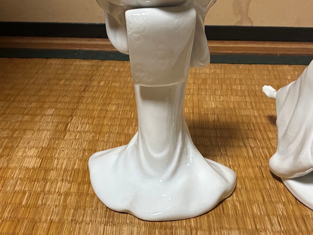 白磁 琴引き 和装 乙女 女人像 揃い 三体まとめて 時代物