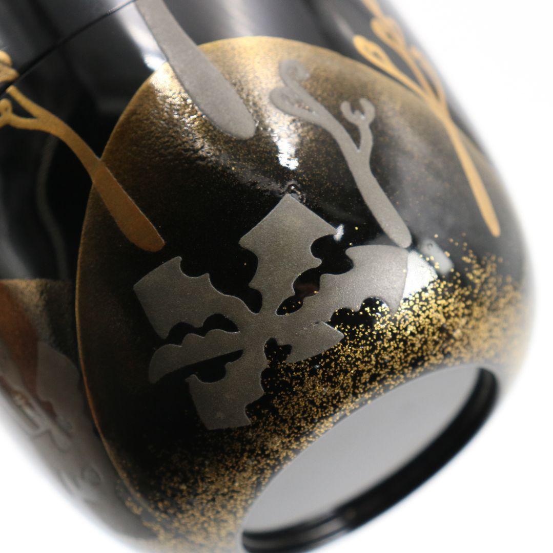 中村宗尹作 蕨 大棗 遠山蒔絵 茶道具 共箱　V876　N6