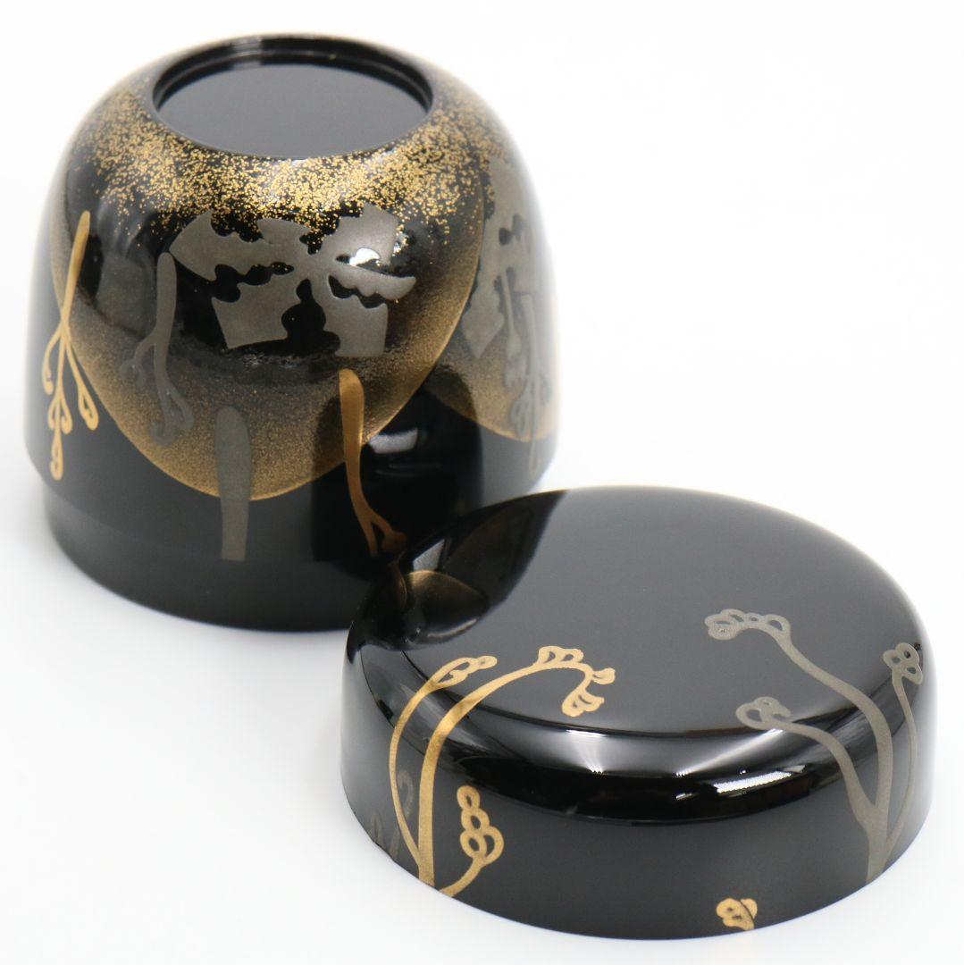 中村宗尹作 蕨 大棗 遠山蒔絵 茶道具 共箱　V876　N6