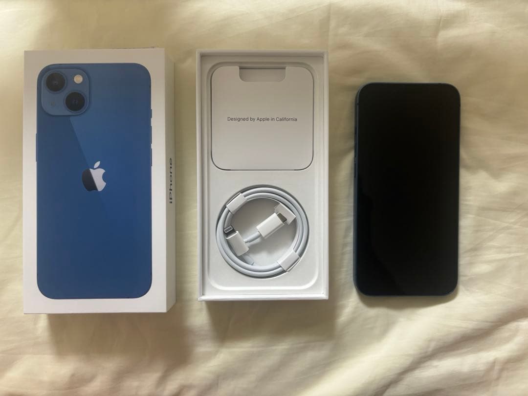 こ*た様 iPhone 13 ブルー 128GB 箱、付属品＋おまけ付き