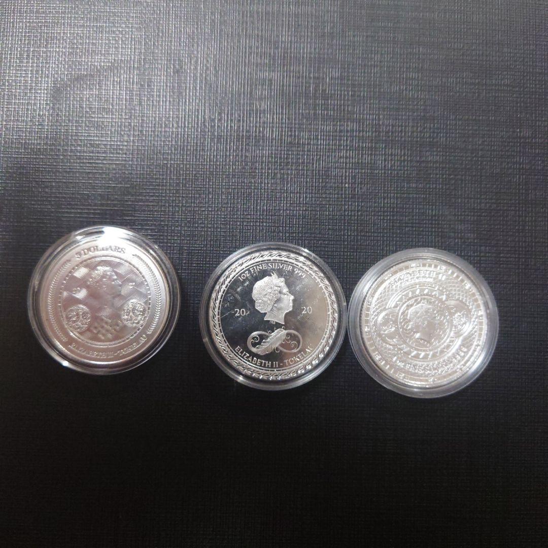 純銀製クロノス銀貨３枚まとめ売り