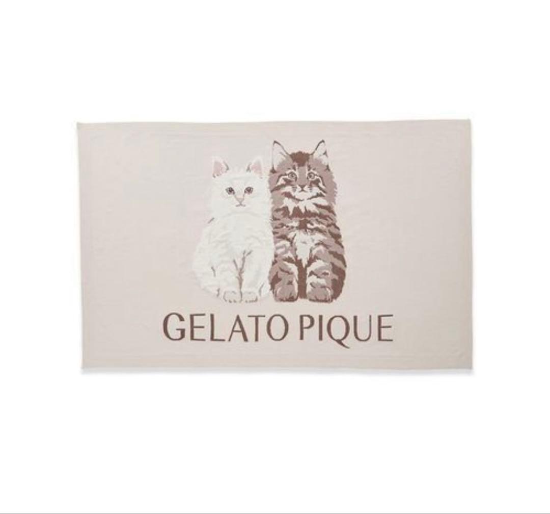 新品♡ジェラートピケ♡ ツインキャットジャガードブランケット　ピンク　今季