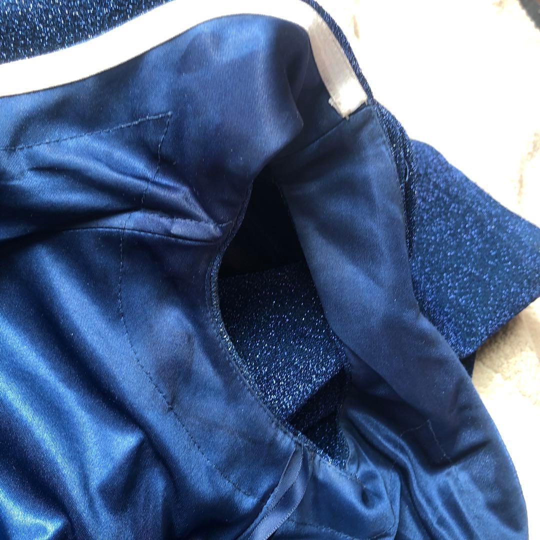 jean maclean 高級ロングドレス　ワンショルダー　ロイヤルブルー　ラメ