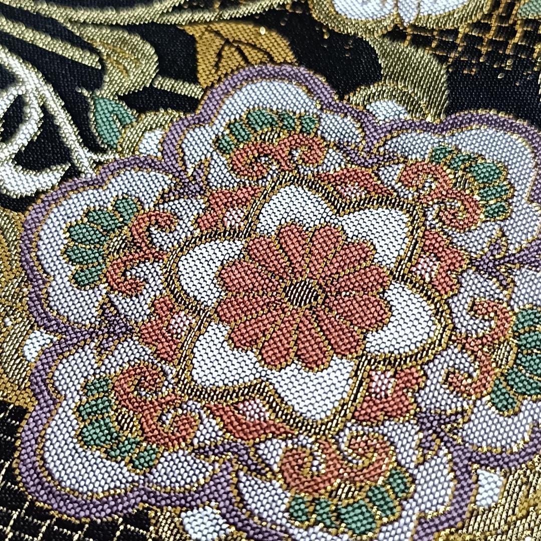 ◆1016◆全通柄　袋帯　本金箔超極細織錦　唐渡花鳥全通　西陣織　正絹　着物帯