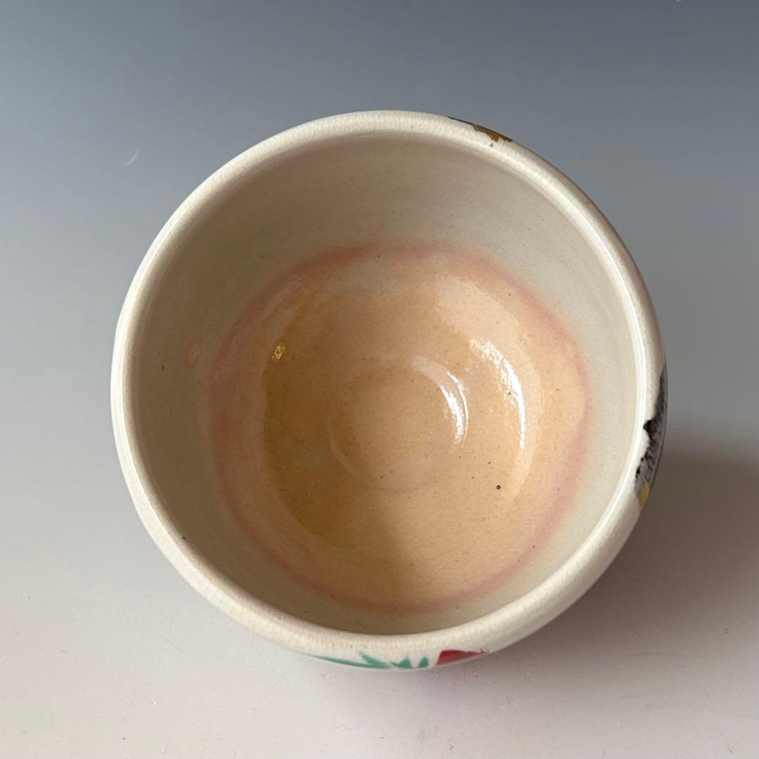 茶道具　光琳竹図　茶碗　三浦竹軒　共箱　竹絵　琳派　京焼　三代　三浦竹泉　薄茶