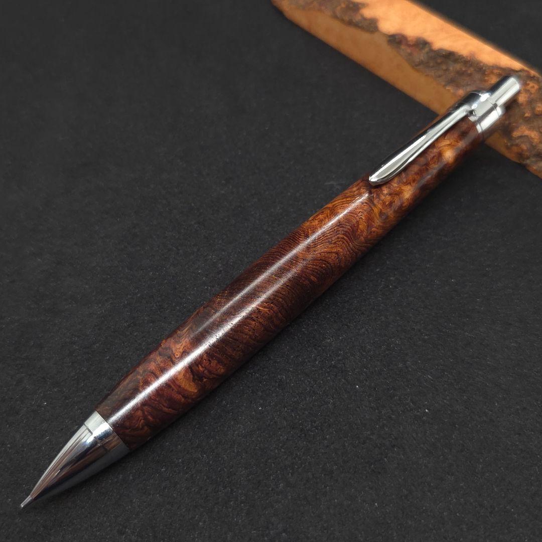 No.36ハンドメイド木軸シャーペンロースウッド瘤