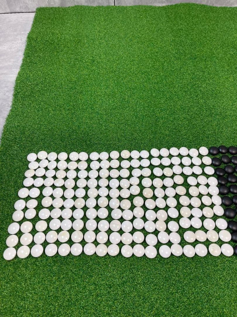 本蛤 雪印　那智黒石 碁石 白石34号9.6mmx21.9mm 碁笥　日向　囲碁