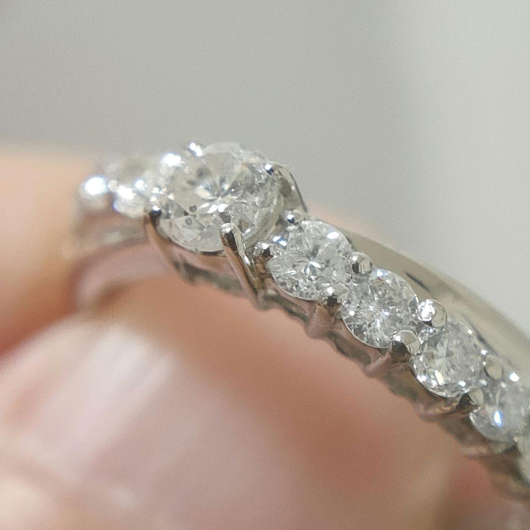 pt900 0.50ct エタニティリング ダイヤモンド ハーフエタニティ 8号