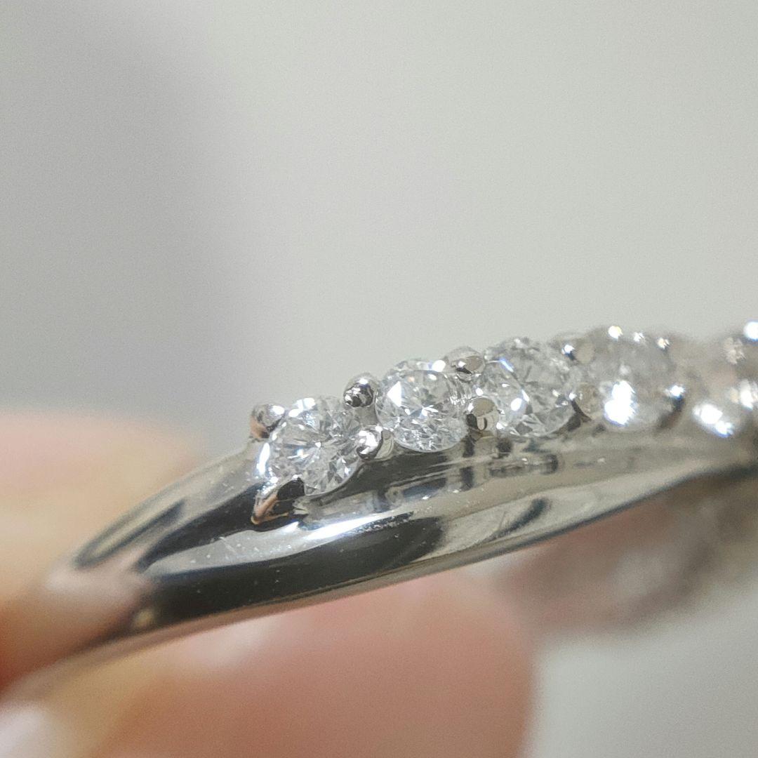 pt900 0.50ct エタニティリング ダイヤモンド ハーフエタニティ 8号