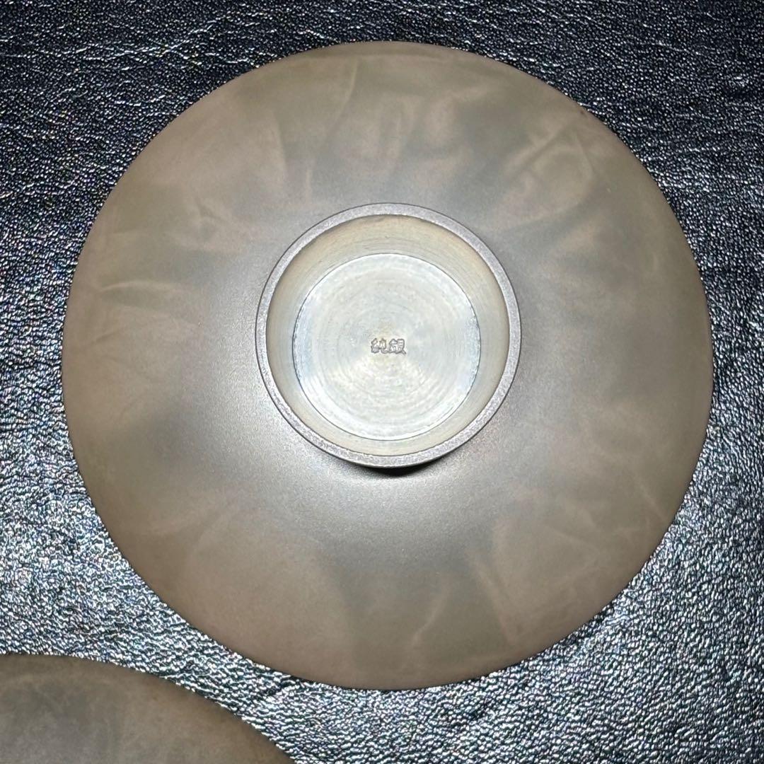 ★金属工芸 純銀 盃3個セット！約315g！純銀刻印！箱付！★