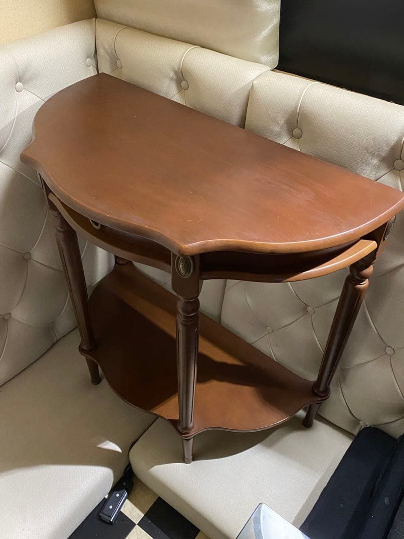 希少♦️花びら ハーフムーン コンソールテーブル♦️落ち着きある華やかなヴィンテージ