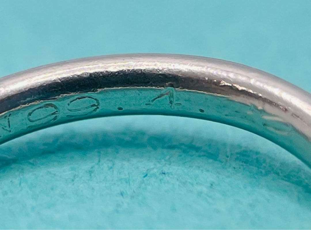 c664 ティファニー　カーブド　バンド　ダイヤ　9P プラチナ　リング　約5号