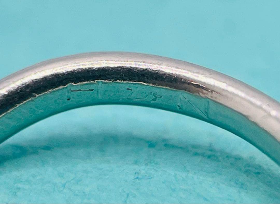 c664 ティファニー　カーブド　バンド　ダイヤ　9P プラチナ　リング　約5号